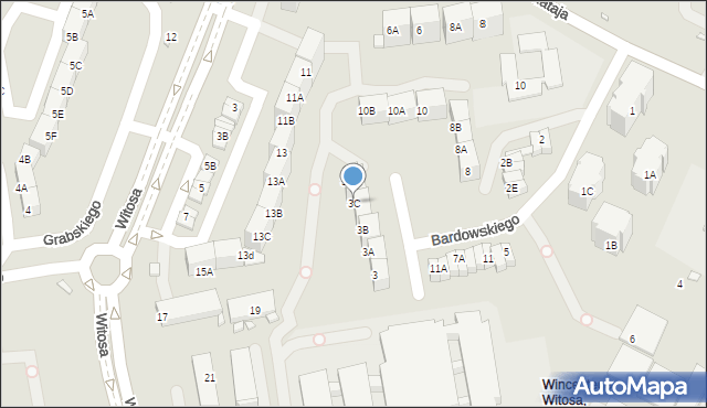 Katowice, Bardowskiego Piotra, 3C, mapa Katowic