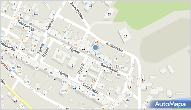 Kąty Wrocławskie, Barlickiego Norberta, 1, mapa Kąty Wrocławskie