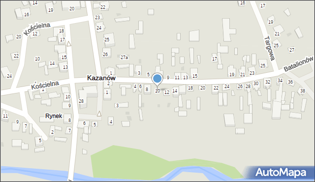Kazanów, Batalionów Chłopskich, 10, mapa Kazanów