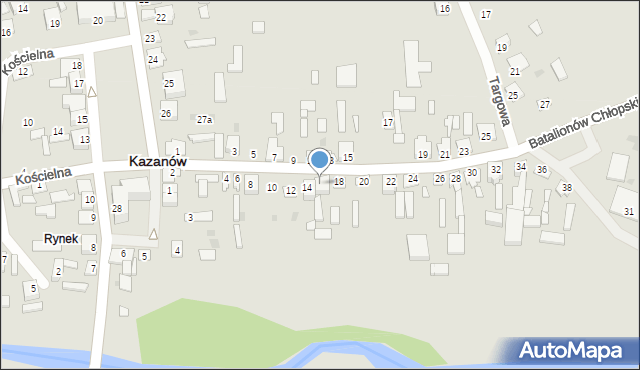 Kazanów, Batalionów Chłopskich, 16, mapa Kazanów