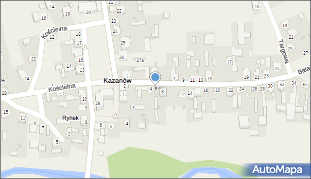 Kazanów, Batalionów Chłopskich, 6, mapa Kazanów