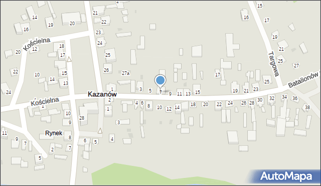 Kazanów, Batalionów Chłopskich, 7, mapa Kazanów