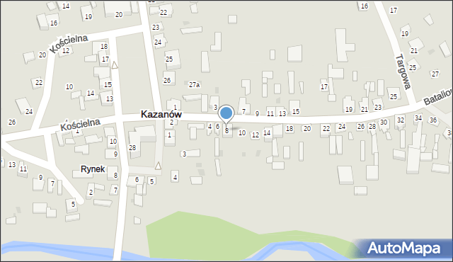 Kazanów, Batalionów Chłopskich, 8, mapa Kazanów