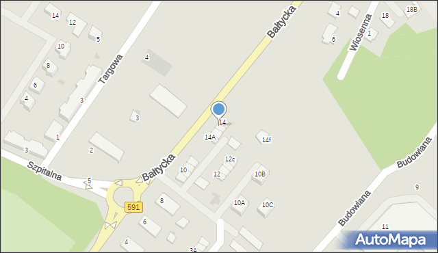 Kętrzyn, Bałtycka, 14c, mapa Kętrzyn