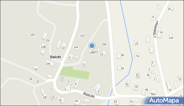 Kęty, Baściki, 15A, mapa Kęty