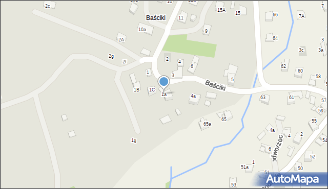 Kęty, Baściki, 1a, mapa Kęty