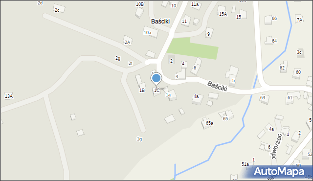 Kęty, Baściki, 1C, mapa Kęty