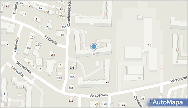 Kielce, Barwinek, 11, mapa Kielc