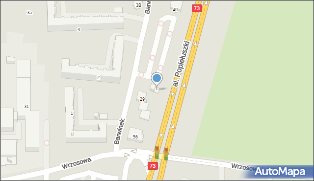 Kielce, Barwinek, 29a, mapa Kielc