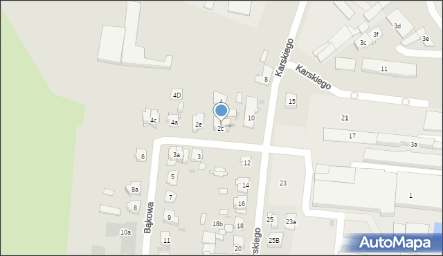 Kielce, Bąkowa, 2c, mapa Kielc