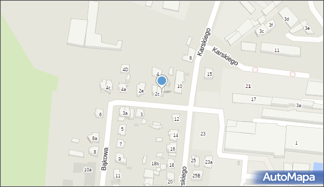 Kielce, Bąkowa, 2d, mapa Kielc