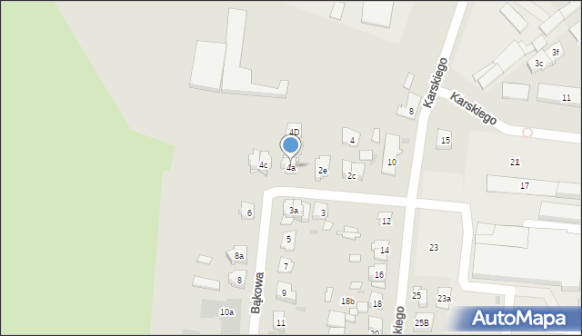 Kielce, Bąkowa, 4a, mapa Kielc