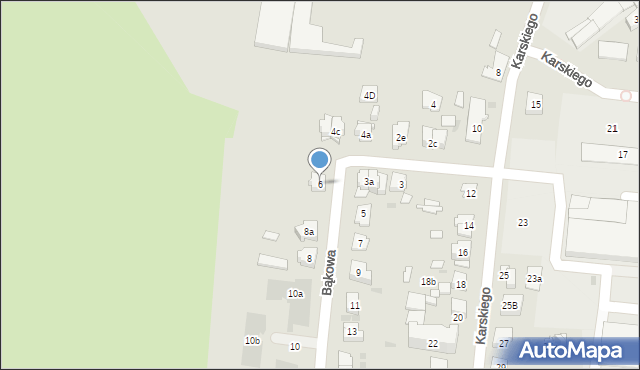 Kielce, Bąkowa, 6, mapa Kielc