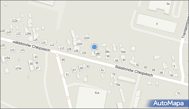 Kielce, Batalionów Chłopskich, 102, mapa Kielc