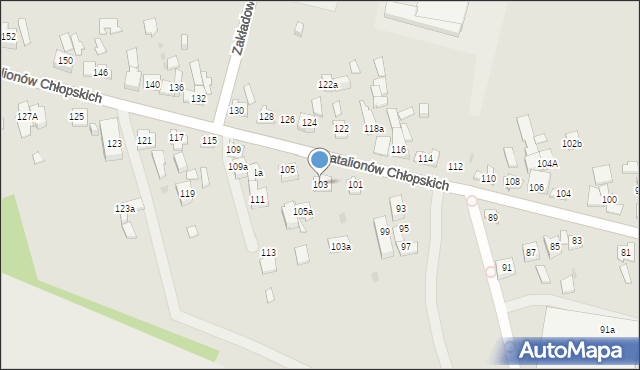 Kielce, Batalionów Chłopskich, 103, mapa Kielc