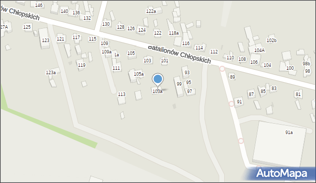 Kielce, Batalionów Chłopskich, 103a, mapa Kielc