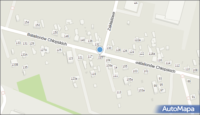 Kielce, Batalionów Chłopskich, 115, mapa Kielc