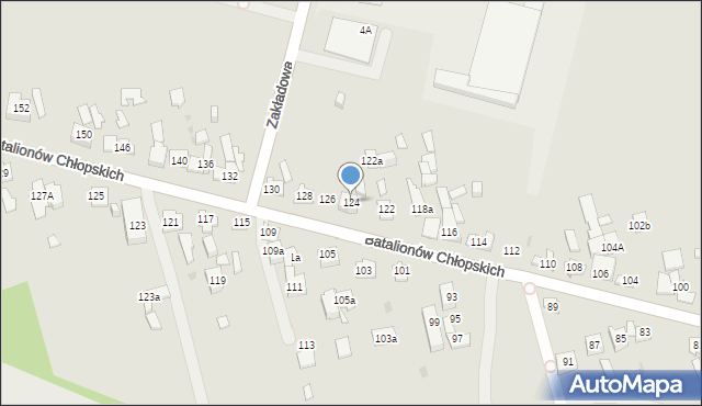 Kielce, Batalionów Chłopskich, 124, mapa Kielc