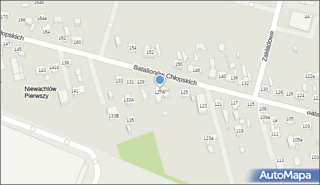 Kielce, Batalionów Chłopskich, 127A, mapa Kielc