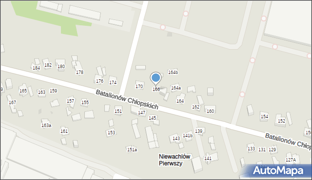 Kielce, Batalionów Chłopskich, 166, mapa Kielc