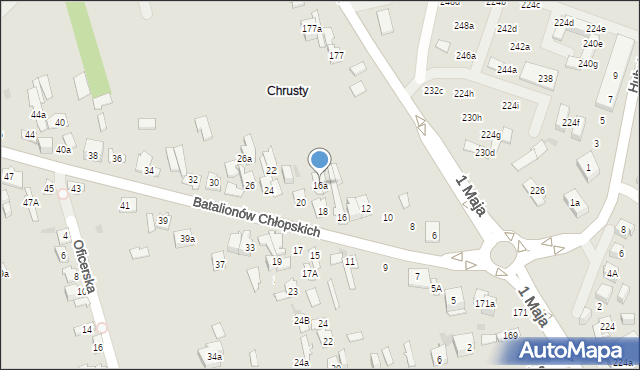 Kielce, Batalionów Chłopskich, 16a, mapa Kielc