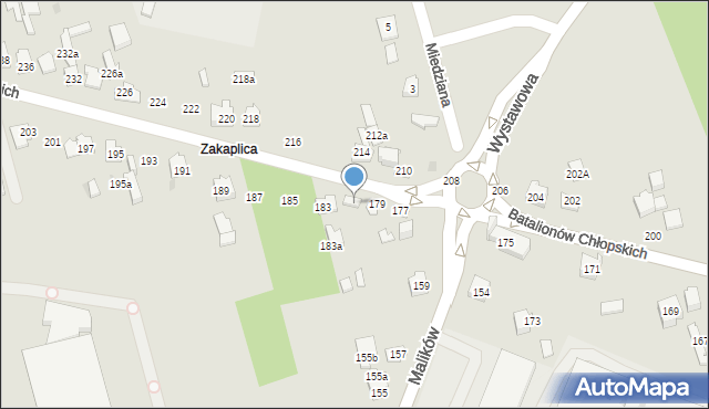 Kielce, Batalionów Chłopskich, 181, mapa Kielc