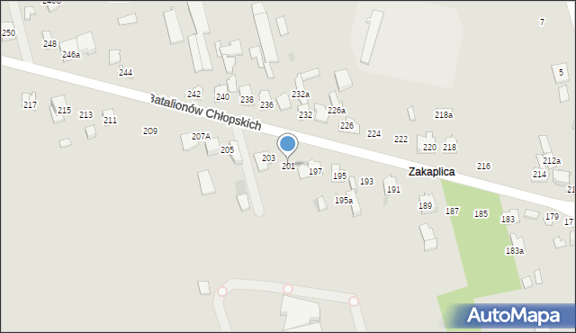 Kielce, Batalionów Chłopskich, 201, mapa Kielc