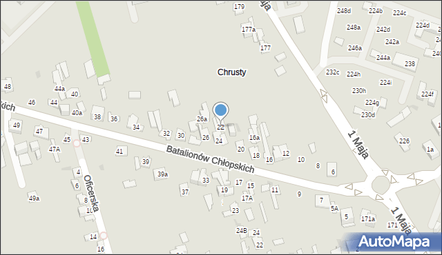 Kielce, Batalionów Chłopskich, 22, mapa Kielc