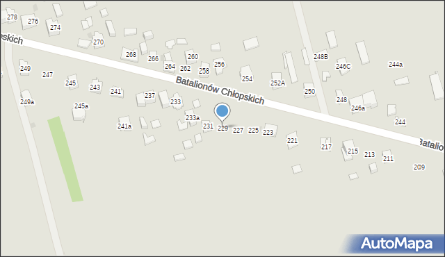 Kielce, Batalionów Chłopskich, 229, mapa Kielc