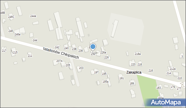 Kielce, Batalionów Chłopskich, 232, mapa Kielc