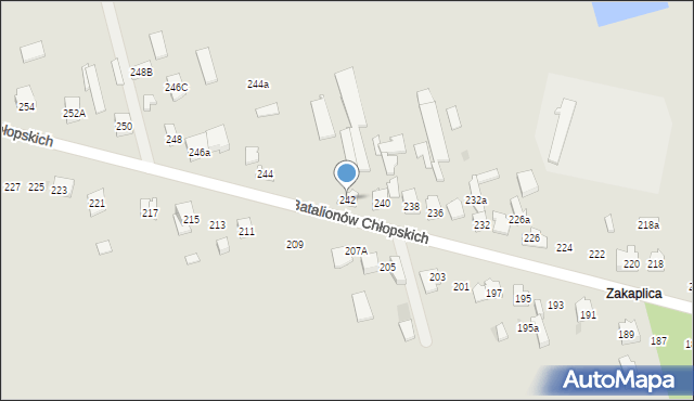 Kielce, Batalionów Chłopskich, 242, mapa Kielc