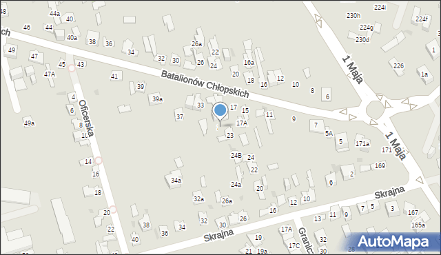 Kielce, Batalionów Chłopskich, 27, mapa Kielc