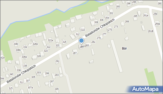 Kielce, Batalionów Chłopskich, 285, mapa Kielc