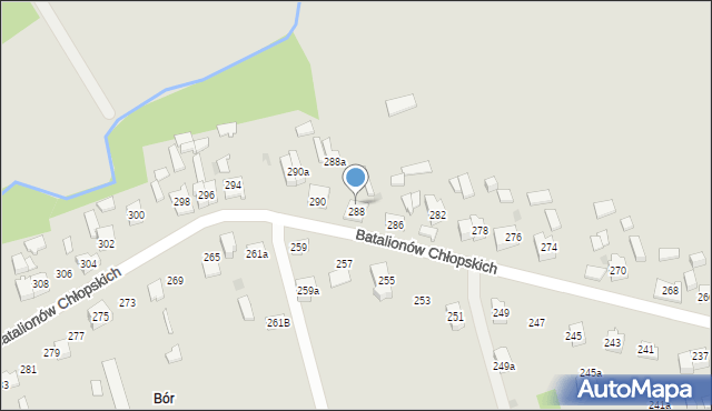 Kielce, Batalionów Chłopskich, 288b, mapa Kielc