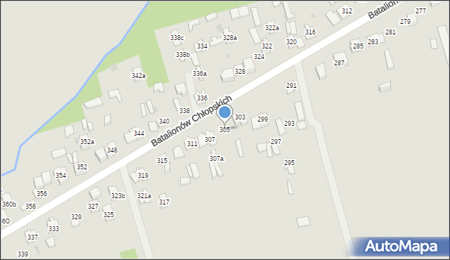 Kielce, Batalionów Chłopskich, 305, mapa Kielc