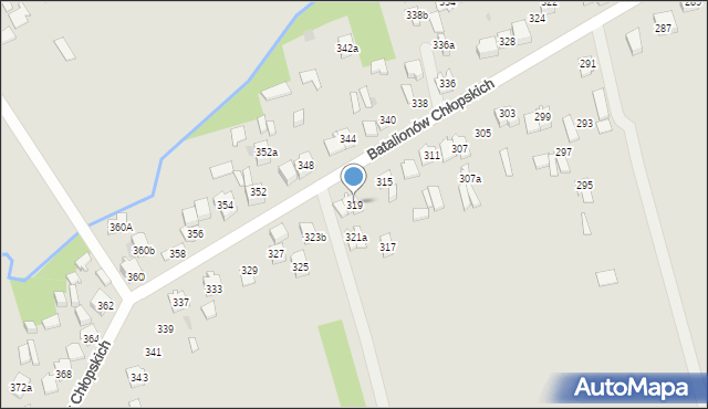 Kielce, Batalionów Chłopskich, 319, mapa Kielc