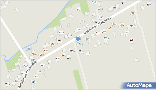 Kielce, Batalionów Chłopskich, 321, mapa Kielc