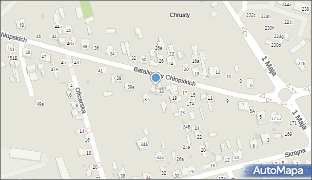 Kielce, Batalionów Chłopskich, 35, mapa Kielc