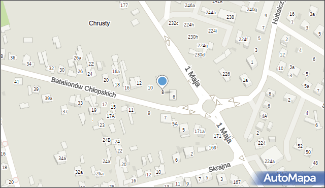 Kielce, Batalionów Chłopskich, 8, mapa Kielc