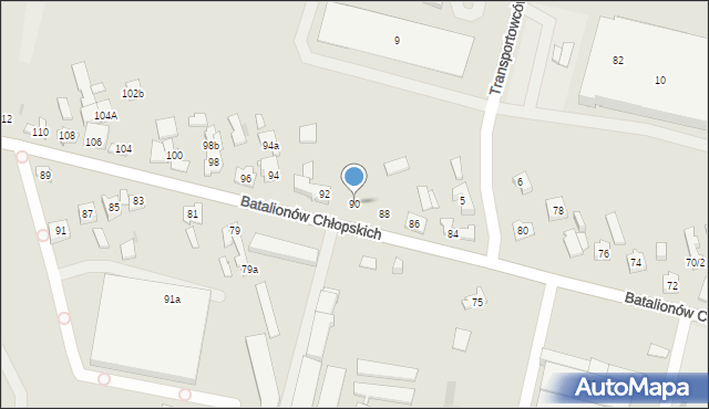 Kielce, Batalionów Chłopskich, 90, mapa Kielc