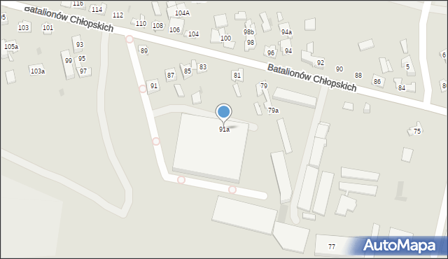 Kielce, Batalionów Chłopskich, 91a, mapa Kielc