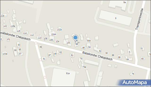 Kielce, Batalionów Chłopskich, 98a, mapa Kielc