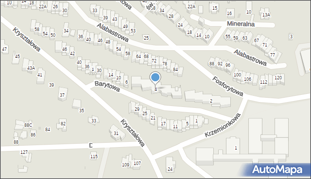 Kielce, Barytowa, 4, mapa Kielc