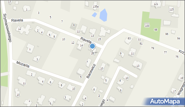 Klaudyn, Bacewicz Grażyny, 16, mapa Klaudyn