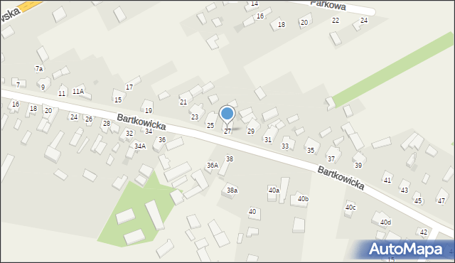 Kłomnice, Bartkowicka, 27, mapa Kłomnice