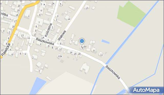 Kobylin, Baszkowska, 7a, mapa Kobylin