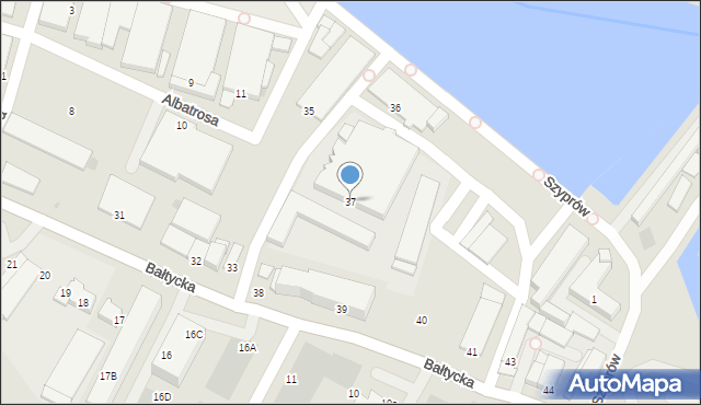 Kołobrzeg, Bałtycka, 37, mapa Kołobrzegu