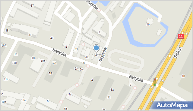 Kołobrzeg, Bałtycka, 45, mapa Kołobrzegu