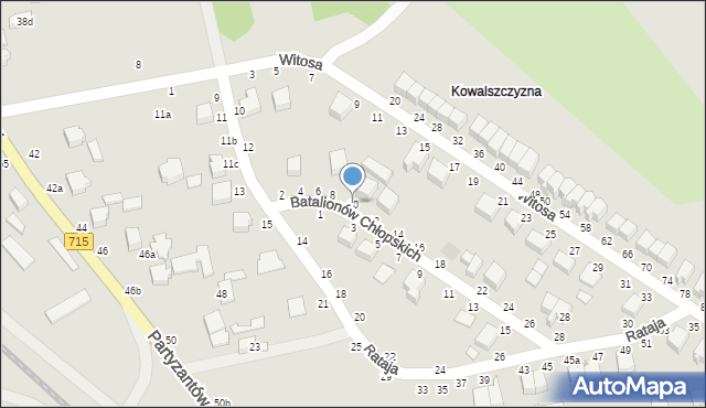 Koluszki, Batalionów Chłopskich, 10, mapa Koluszki