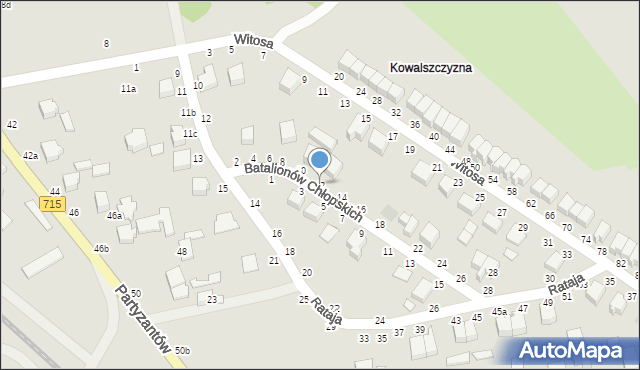 Koluszki, Batalionów Chłopskich, 12, mapa Koluszki